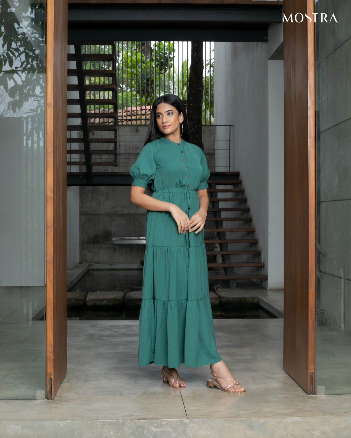 Chorus Puff Sleeve Maxi Dress